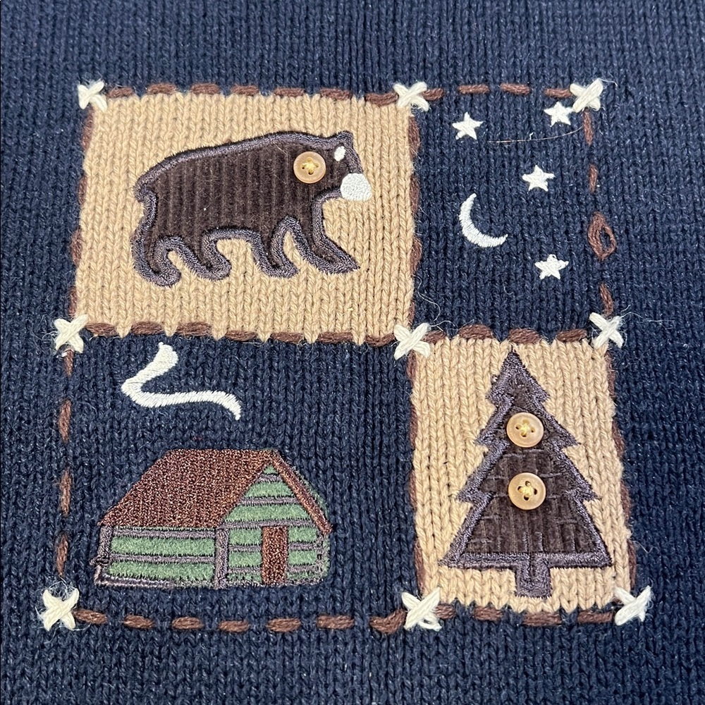 Christopher‎ & Banks - M, Navy Sweater with Animal Motif - Picture 5 of 7